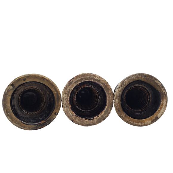 Lot 3 Brown Ceramic Insulators Beehive Vintage Electrical Paper Weights Rustic - Picture 9 of 13